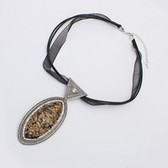Exaggerated national wind amber necklace ( antique silver )