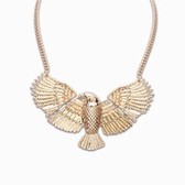 Eagles exaggerated punk fashion necklace ( antique gold )