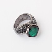 Wild retro gem diamond ring ( green )
