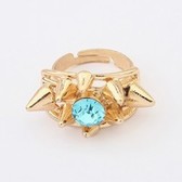 Exaggerated personality rivet Ring Ring ( Blue )