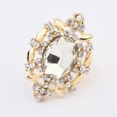 New fashion gemstone ring temperament (White )