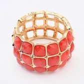 Wide Ruili luxury gemstone bracelet ( orange )