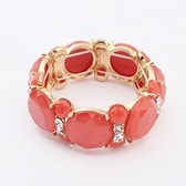 Sweet wild gem stretch bracelet ( orange )