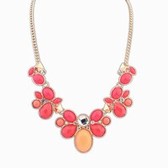 Sweet minimalist fashion gemstone necklace ( Rose )
