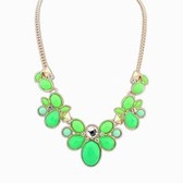 Sweet minimalist fashion gemstone necklace ( green )