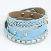 Snap Button leather multilayer bracelet
