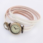 Multi- ethnic retro bracelet watch ( white )