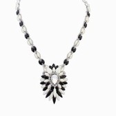 Fashion colours fashion necklace (black + white)