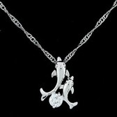 Sweet dolphins zircon pendant necklace
