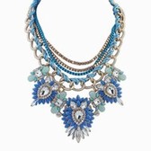 Exotic aesthetic multilayer necklace (blue+ light blue)