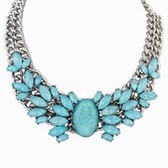stone short necklace (blue)