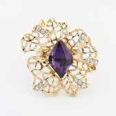 fashion stone hollow out ring