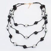Handmade beaded multilayer long necklace