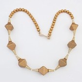 Stereoscopic rhombus long sweater chain necklace