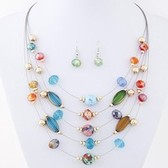 Crystal layers necklace
