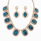 Gem expensive gas necklace earrings set
