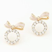 Concise fashion ring bow earrings