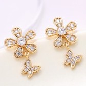Fashion Splendor petal zircon earrings