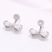 Exquisite fashion bow zircon earrings