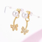 Fashion sweet bow pearl earrings