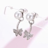 Fashion sweet bow pearl earrings