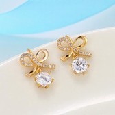 Fashion sweet butterfly zircon earrings