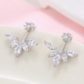 fashion foliage Zircon earrings