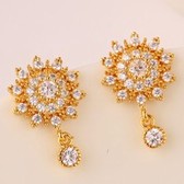 Fashion sunflowers zircon earrings