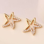Starfish zircon earrings