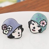 Girls fashion asymmetrical earrings