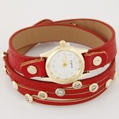 Fashion flash diamond double leather bracelet watch
