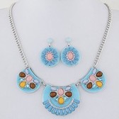 Fashion metal ornate simple necklace earring sets