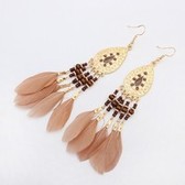 Fashion feather oval earrings