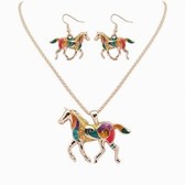Fashion Enamel Rainbow Horse Set