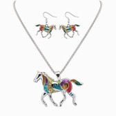 Fashion Enamel Rainbow Horse Set