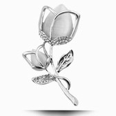 Fashion diamond opal tulip brooch