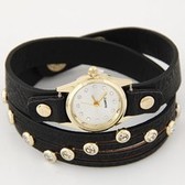 Fashion Flash drill simple leather bracelet watch
