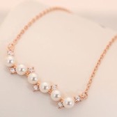 Concise fashion zircon pearl necklace