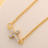 Fashion flash diamond cross necklace