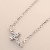 Fashion flash diamond cross necklace