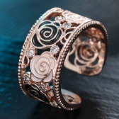Fashion hollowed rose ring