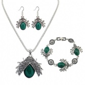 Beetles Necklace Bracelet Earrings Set