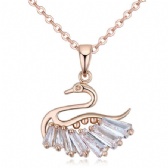 Copper zircon Swan Necklace
