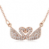 Copper zircon Swan Necklace