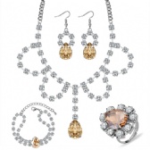 Fashion Necklace Bracelet Earrings Ring Set