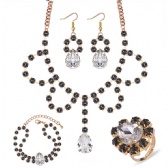 Fashion Necklace Bracelet Earrings Ring Set