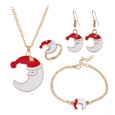 Christmas Necklace Bracelet Ring Earrings Set