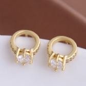 Zircon Copper Ring Earrings
