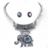 elephant Necklace Earrings set